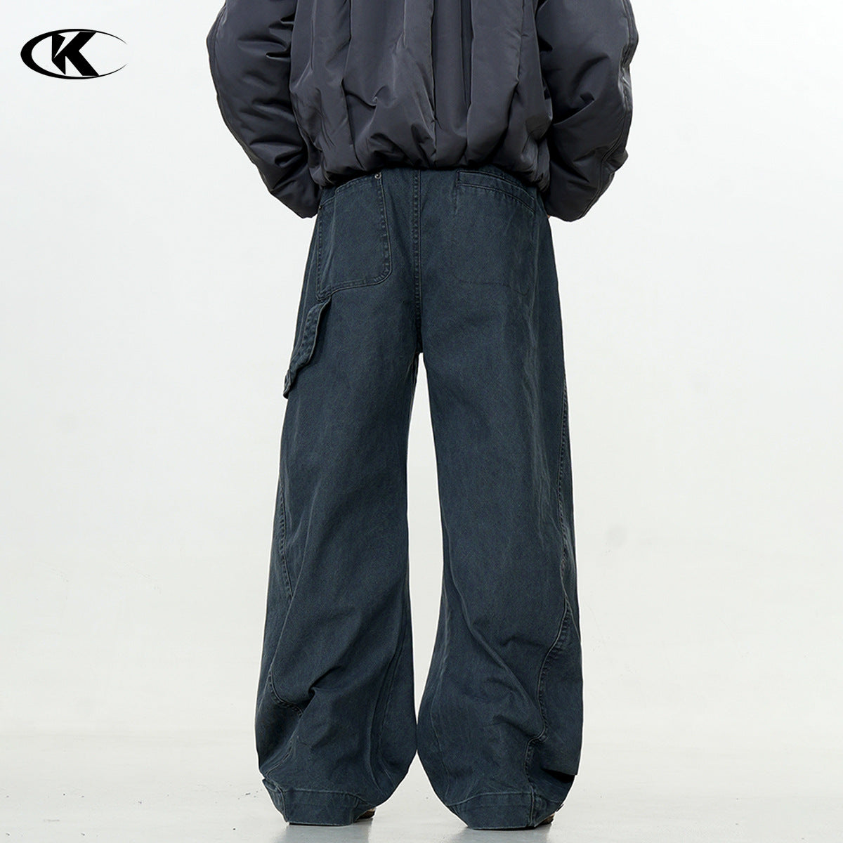 11KN versatile loose scimitar wide-leg Pants