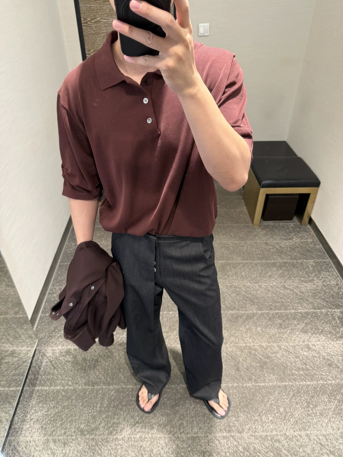 Borrowed Project Pleated Knitted Rough Sleeve Micro Loose Tee