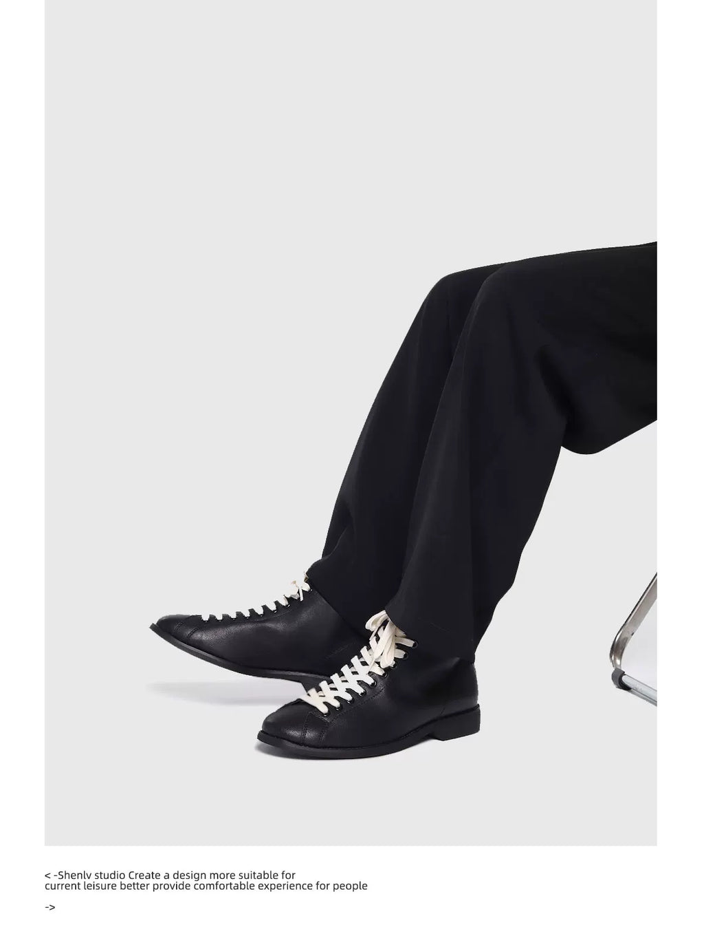 SHENLV STUDIO Minimalist Black Martin Boots