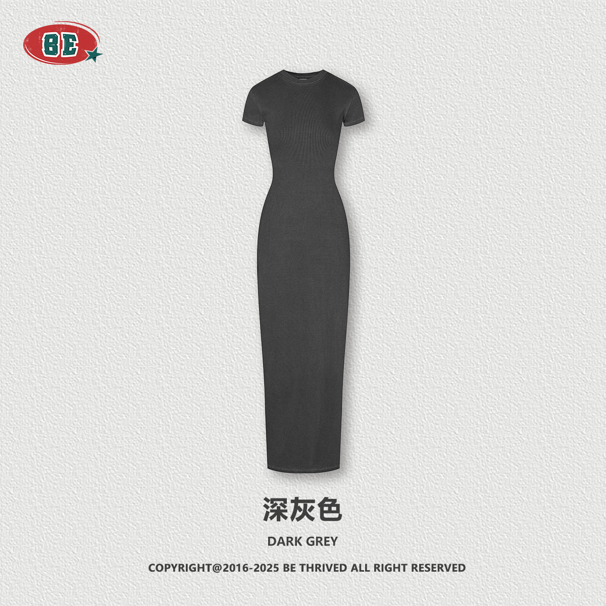 BE Women's SKIMS Style Summer Cotton Slim-fitting Slit Dress