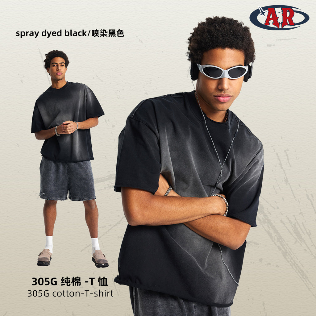ARTIE Collar Loose Edge Spray Dye Old Tee