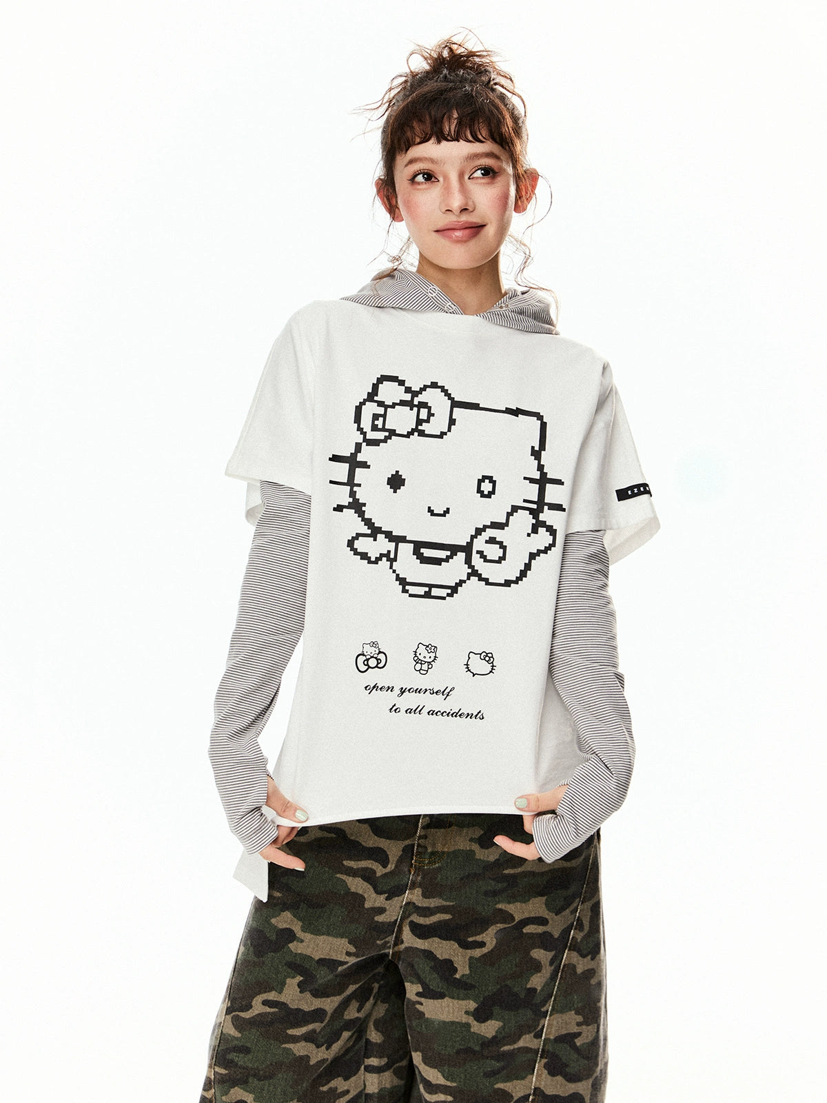 EZEK Cat Print Irregular Loose Tee