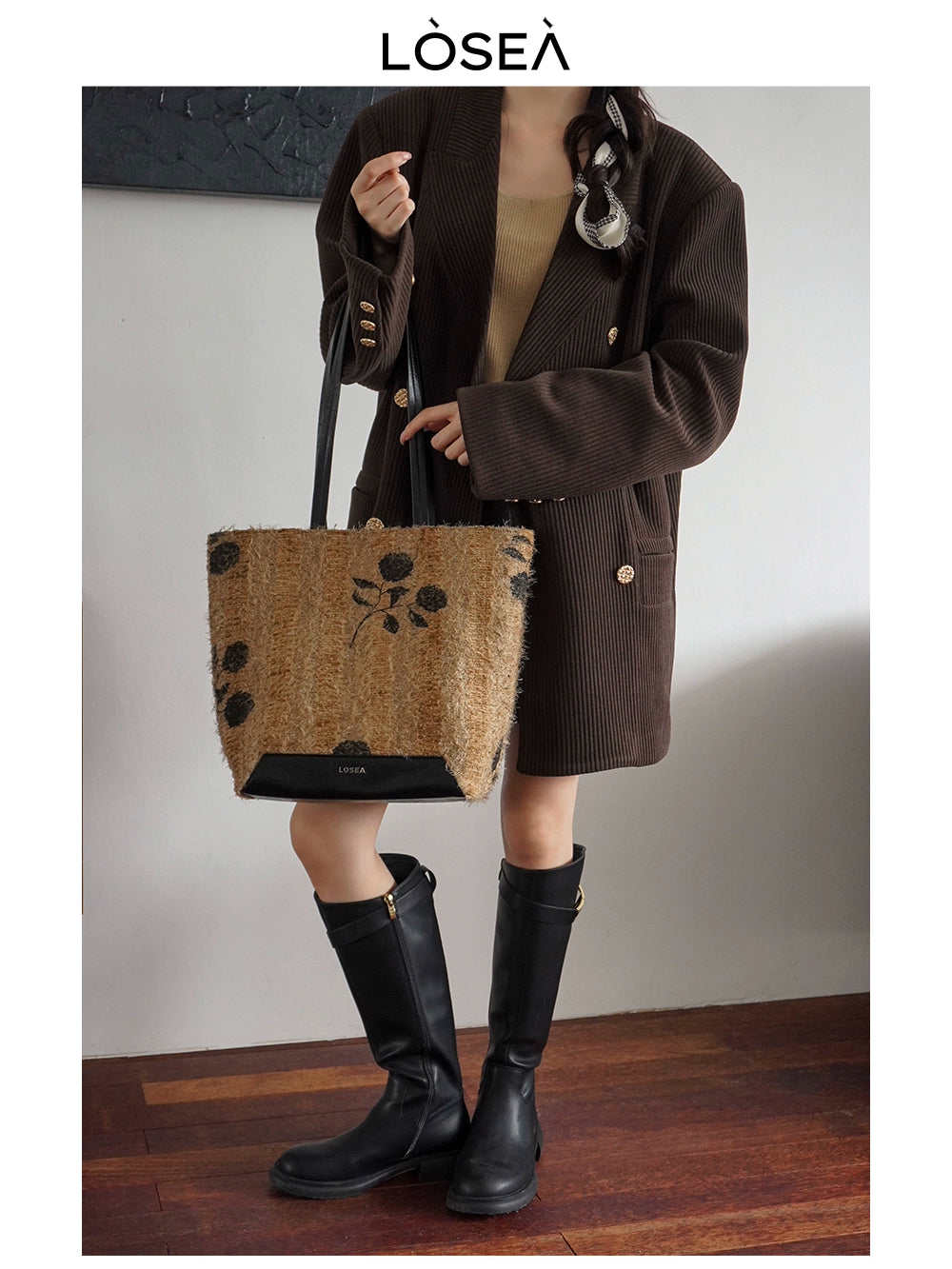 LOSEA New Chinese Style Shoulder Large Capacity Tote