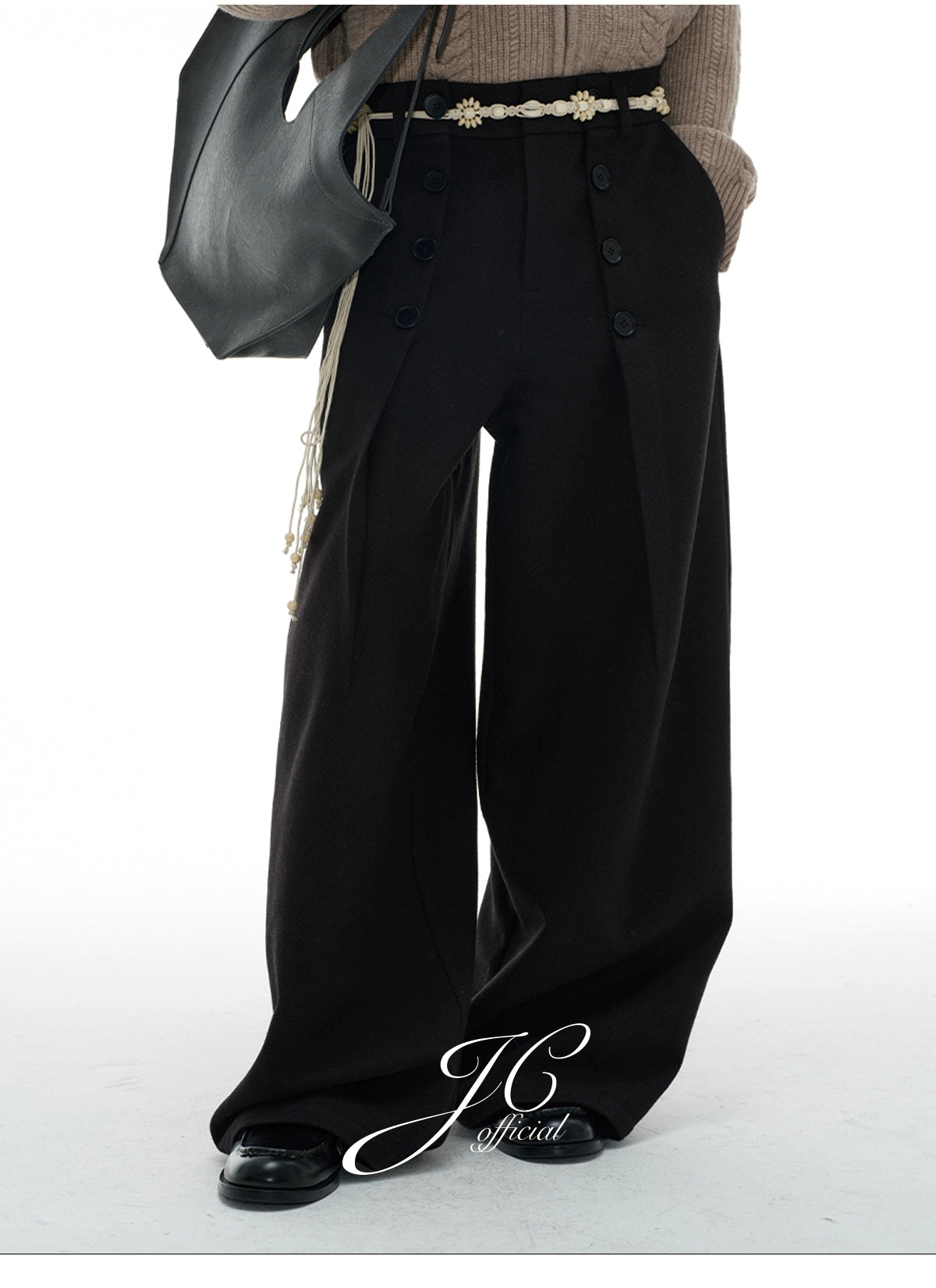 JCAESAR BUTTON Wool PANTS