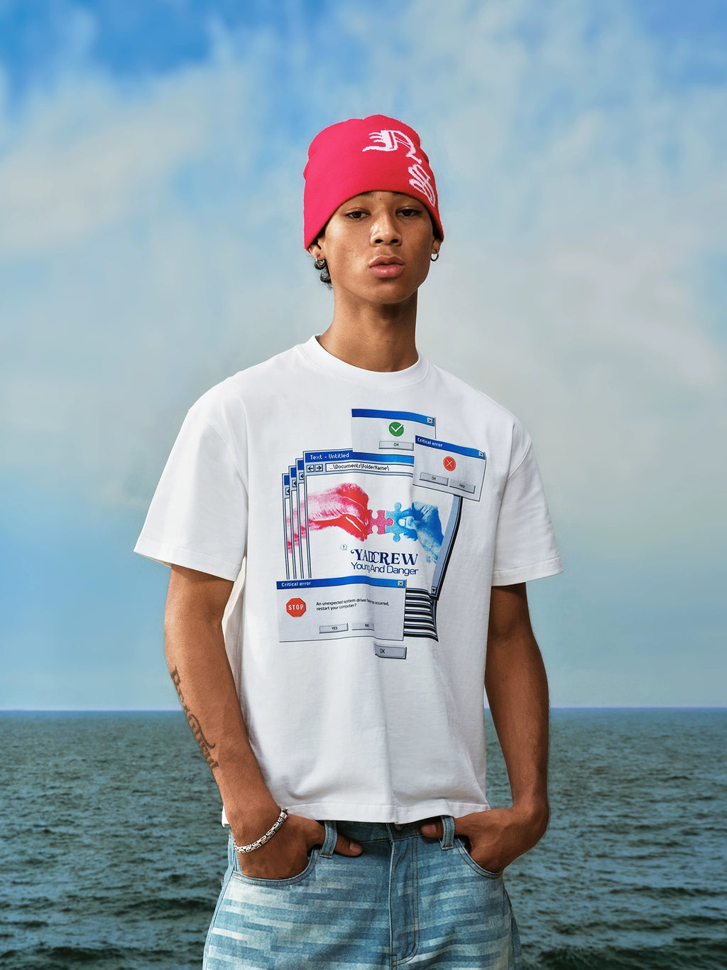 YADcrew Casual Loose Versatile Tee