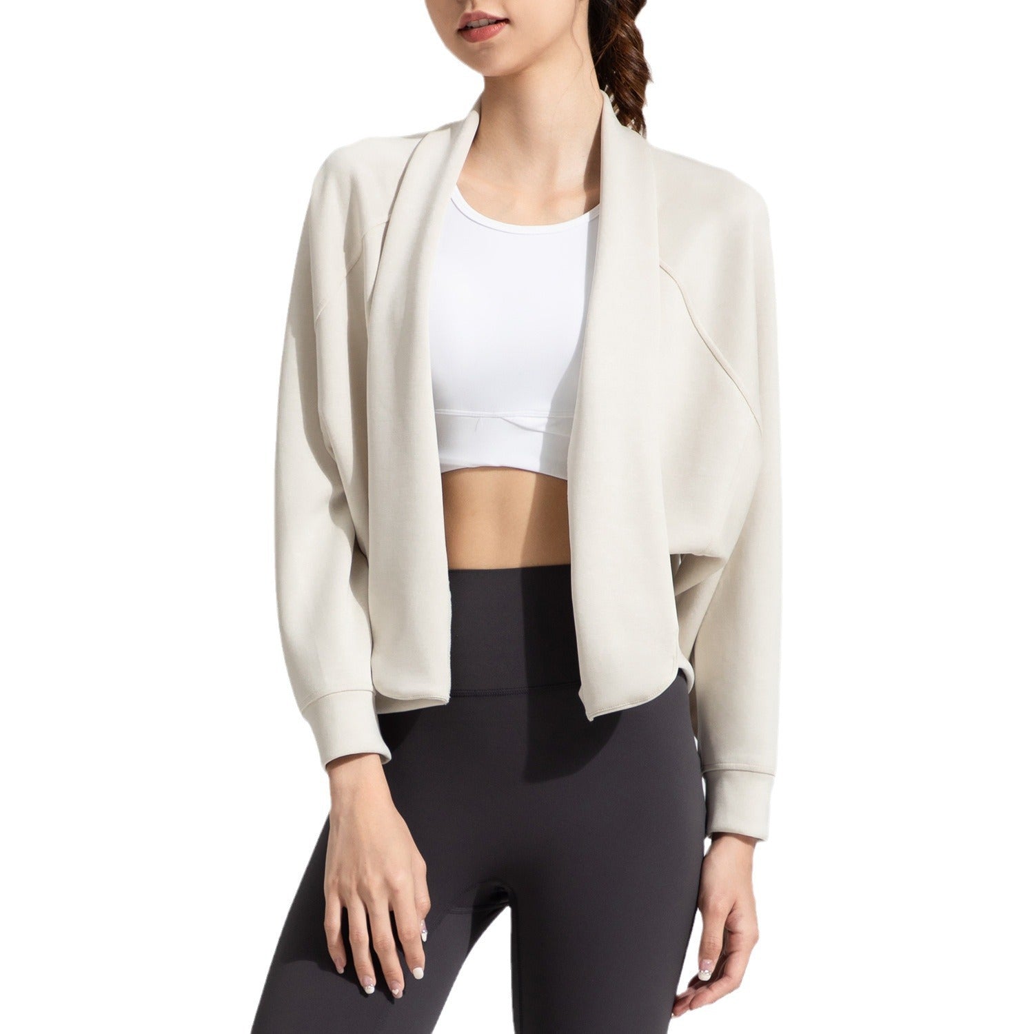 Athena Lulu Nude Loose Cardigan Yoga Suit