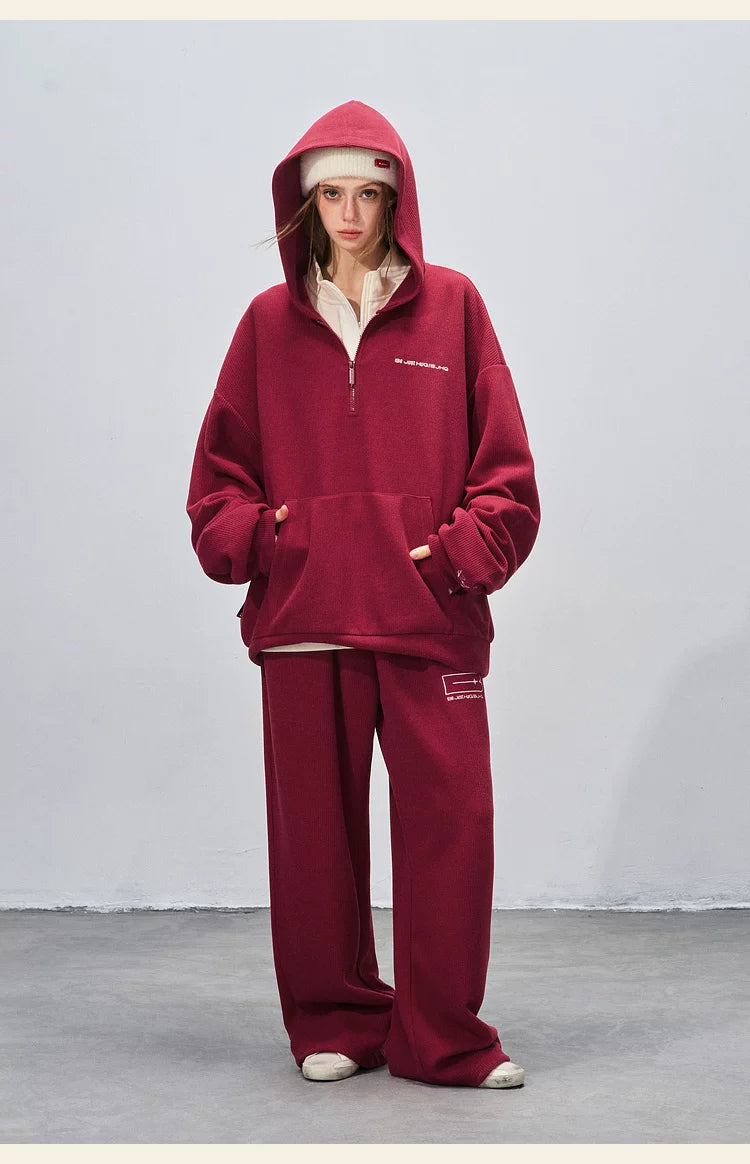 BJHG Red Corduroy Slack Sweatpants