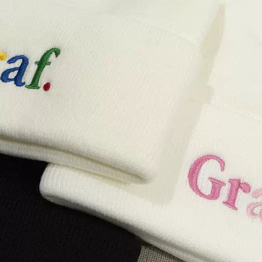 GRAF Embroidered Color Knitted Short Thread Cap