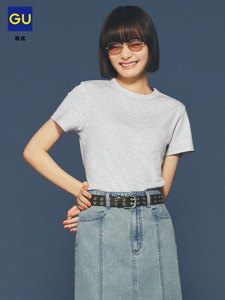 GU Round Neck Loose Casual Tee