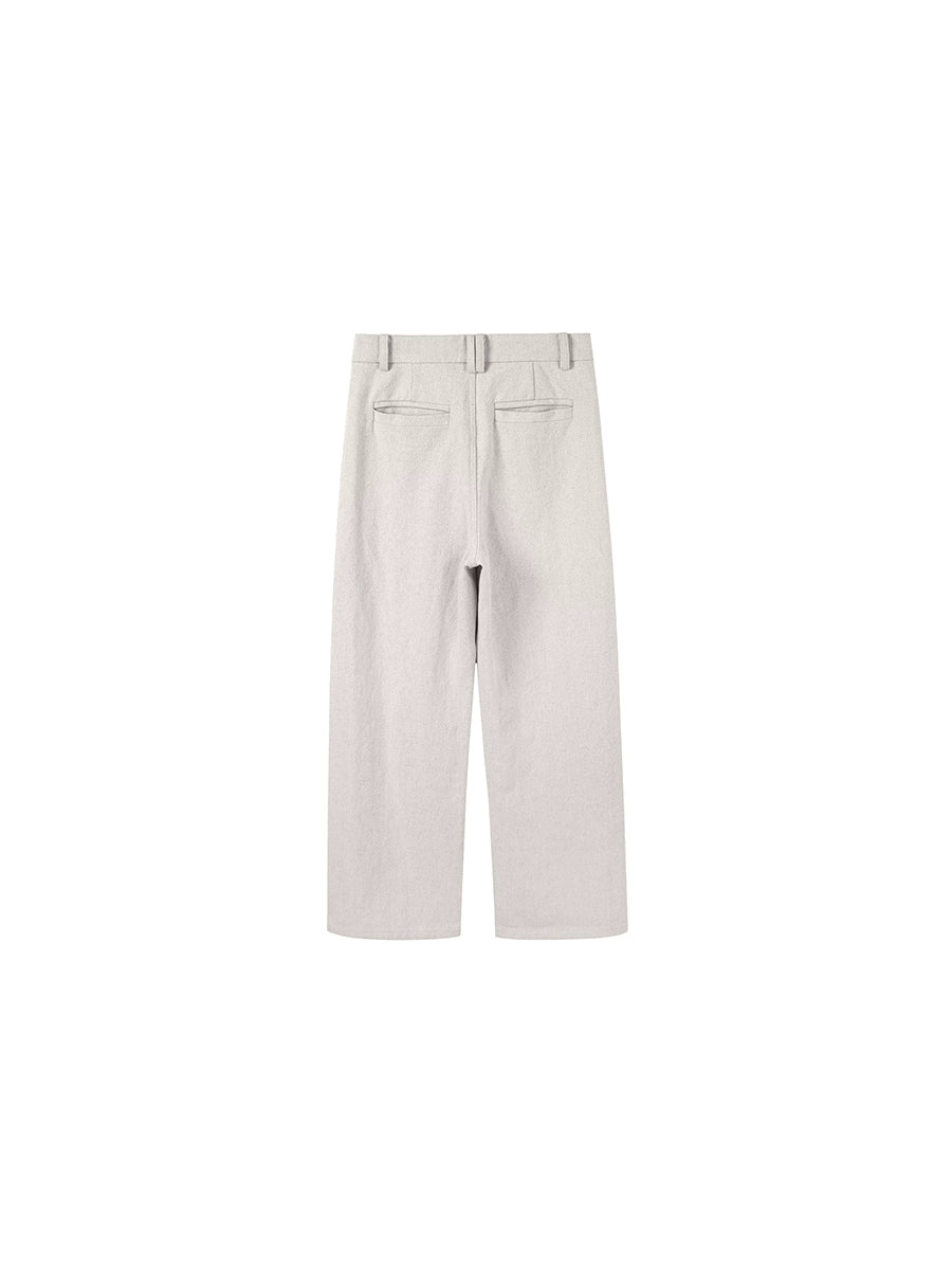 PLUS NO LOGO Linen Pants Loose Straight Trousers