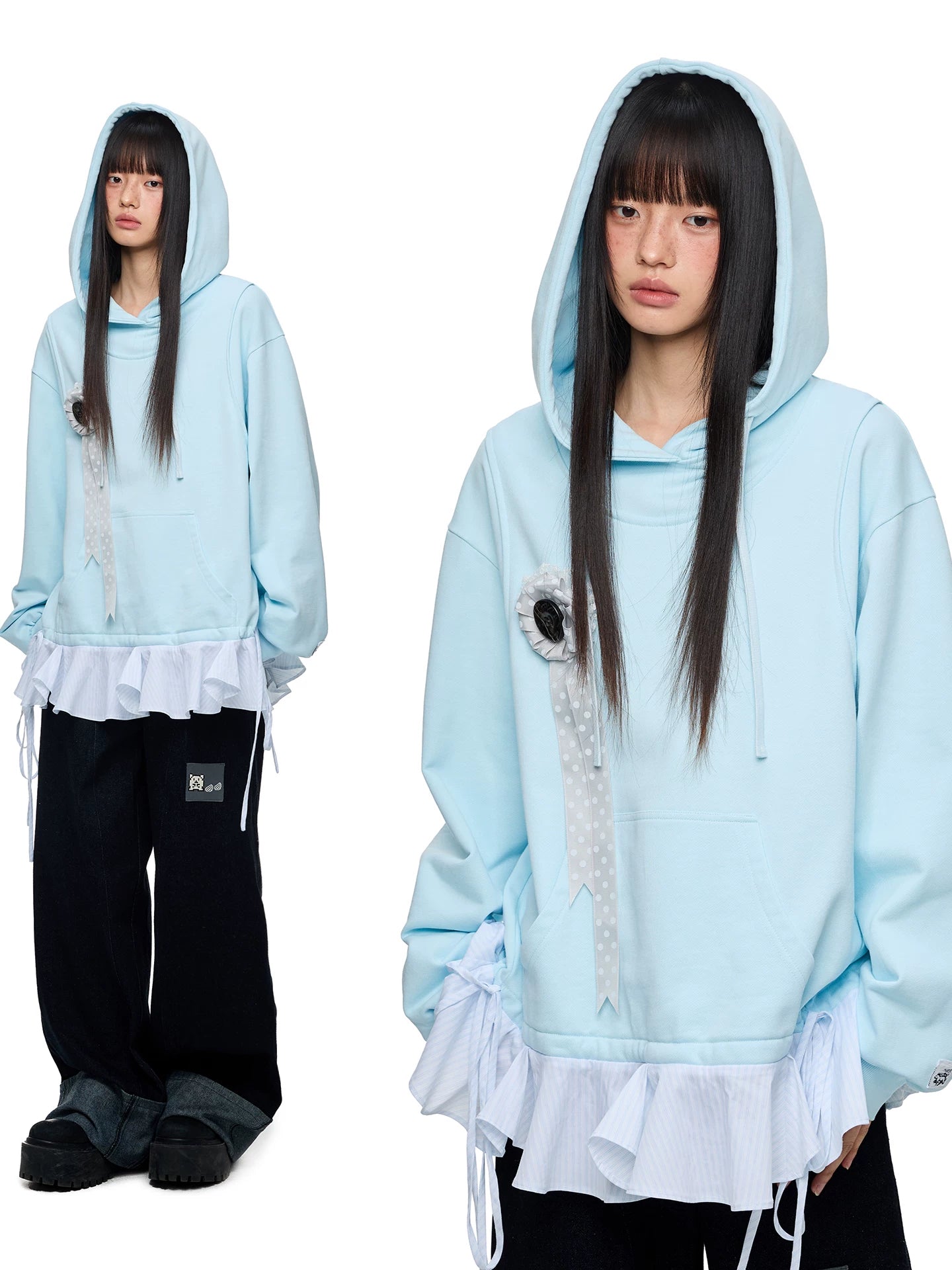 Jikooheavy Weight Oversize Lacepolka Dotsweatshirt