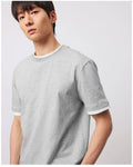 Stay The Night Contrast Color Crew Neck False Two Shoulder Tees