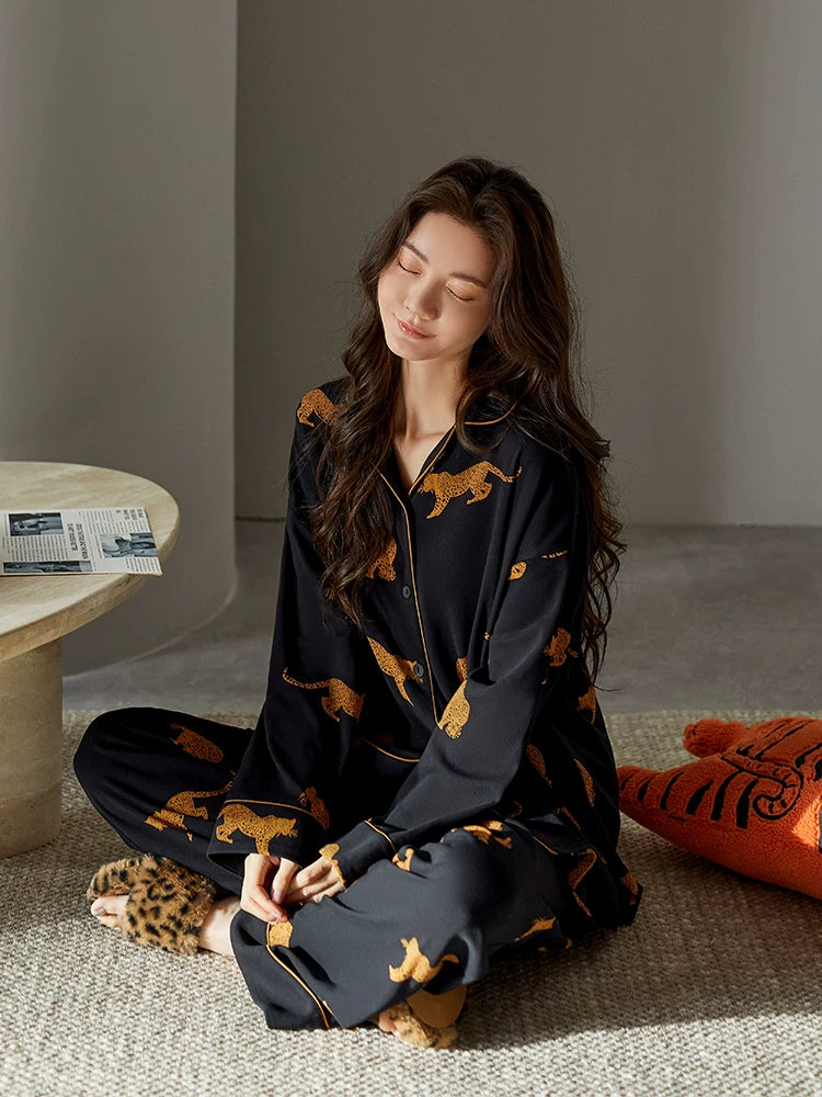 YUENEI Long-sleeved Cotton Loungewear Pajamas