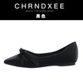 CHRNDXEE Simple Sweet Bow Retro Single Shoes