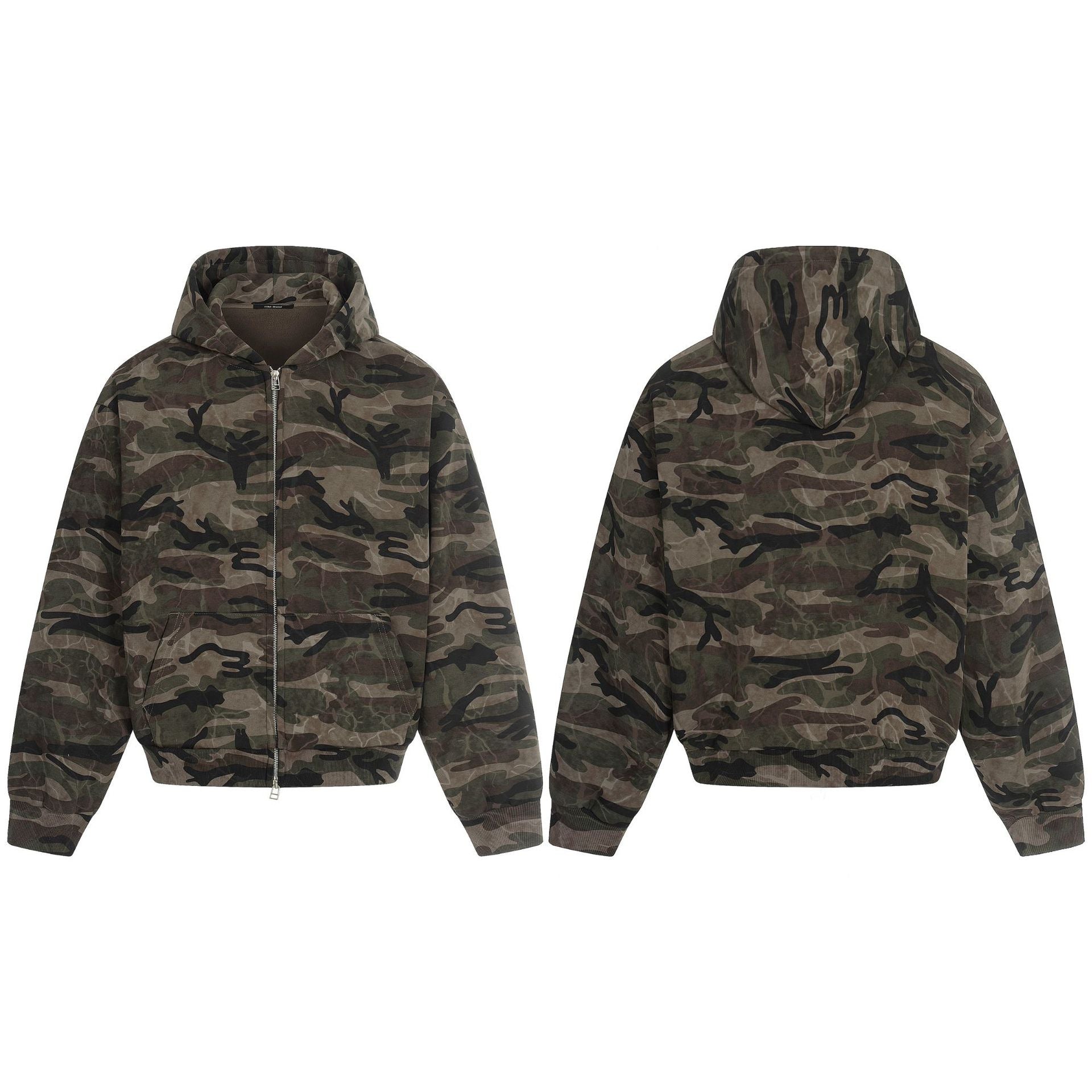 11KN Vintage Camo Hooded Fleece Jacket