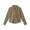 Nariele Plaid Slim Skinny Long Sleeve Shirt
