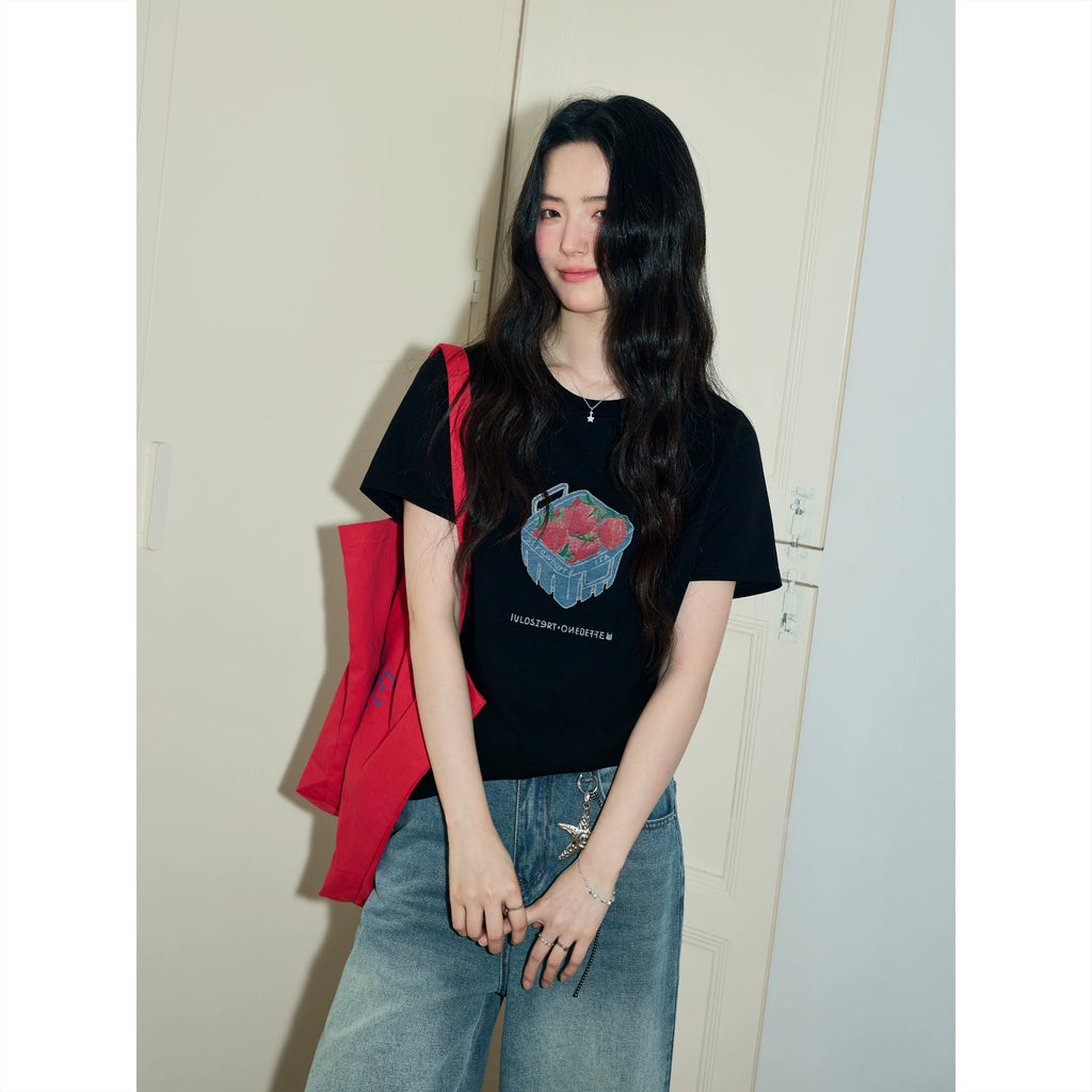XUJING Front Shoulder Loose and Thin Tee