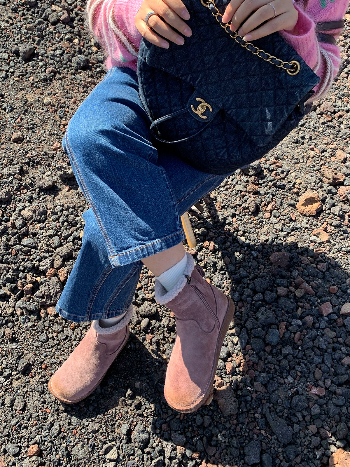 Milooey Retro Leather Mid-tube Snow Boots
