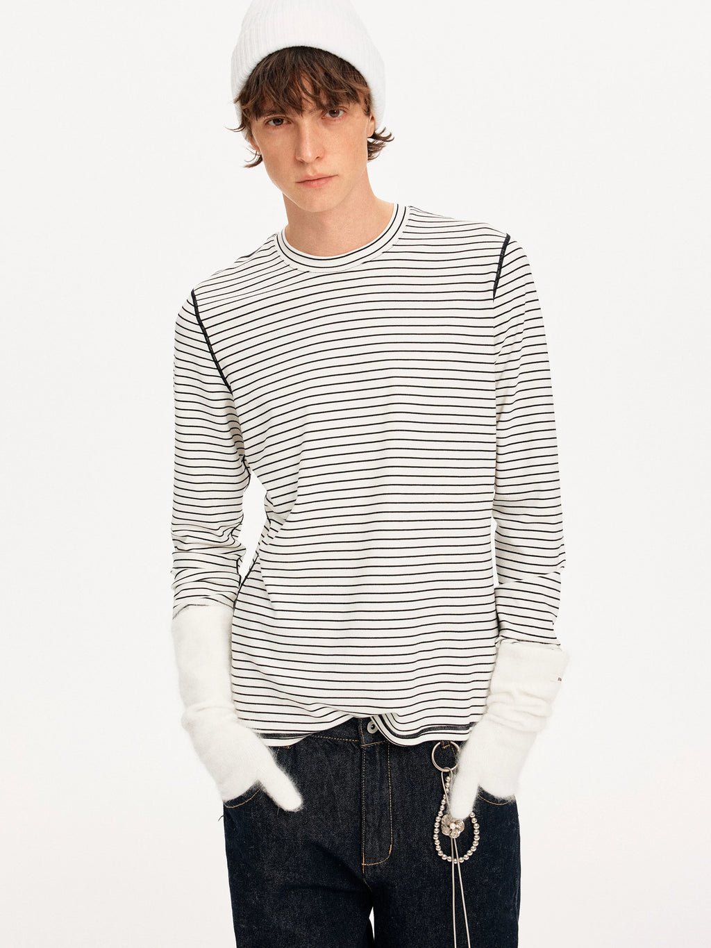 MADWITCH Contrast Stripes Casual Jane Long Sleeves