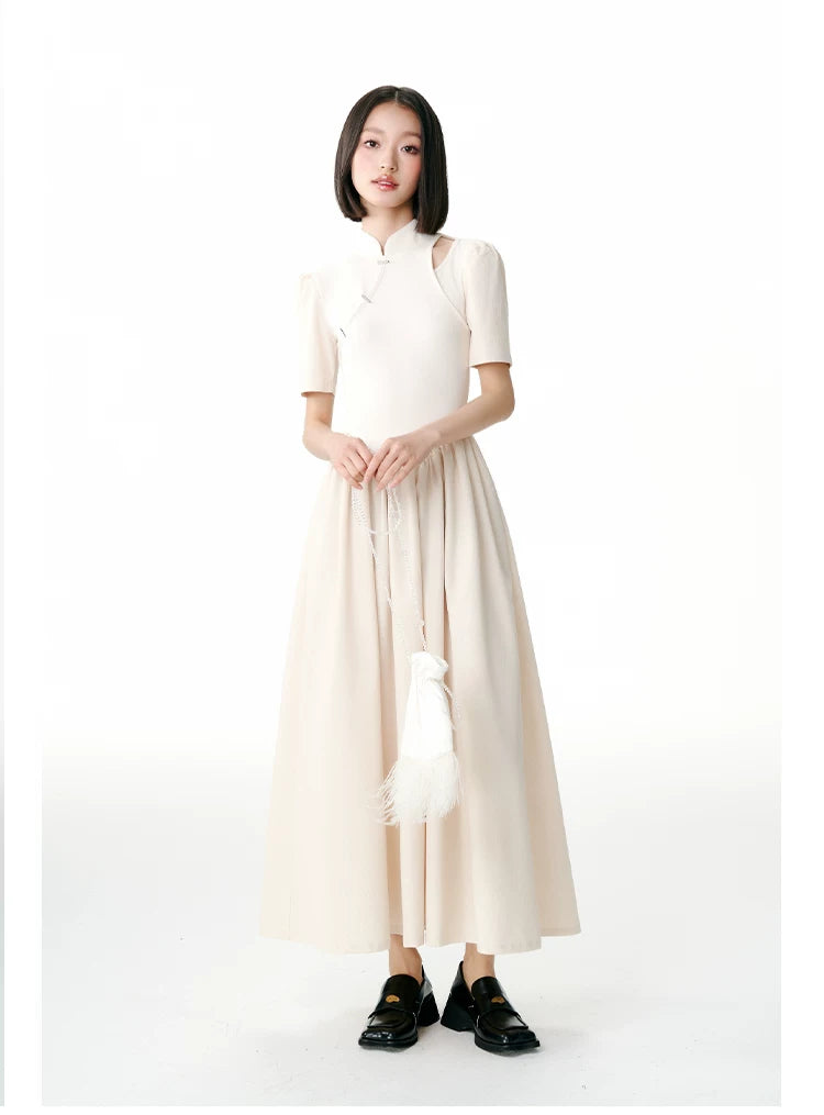 YEDM Metal Buckle Short-sleeved Dress