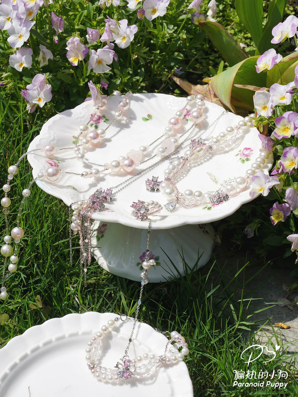 PP Long Cherry Blossom Fringed Earrings