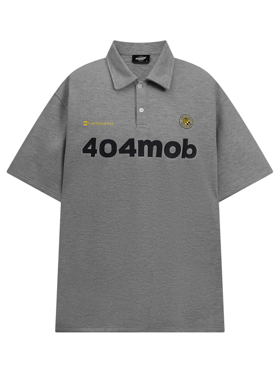 404MOB embroidered short-sleeved POLO shirt