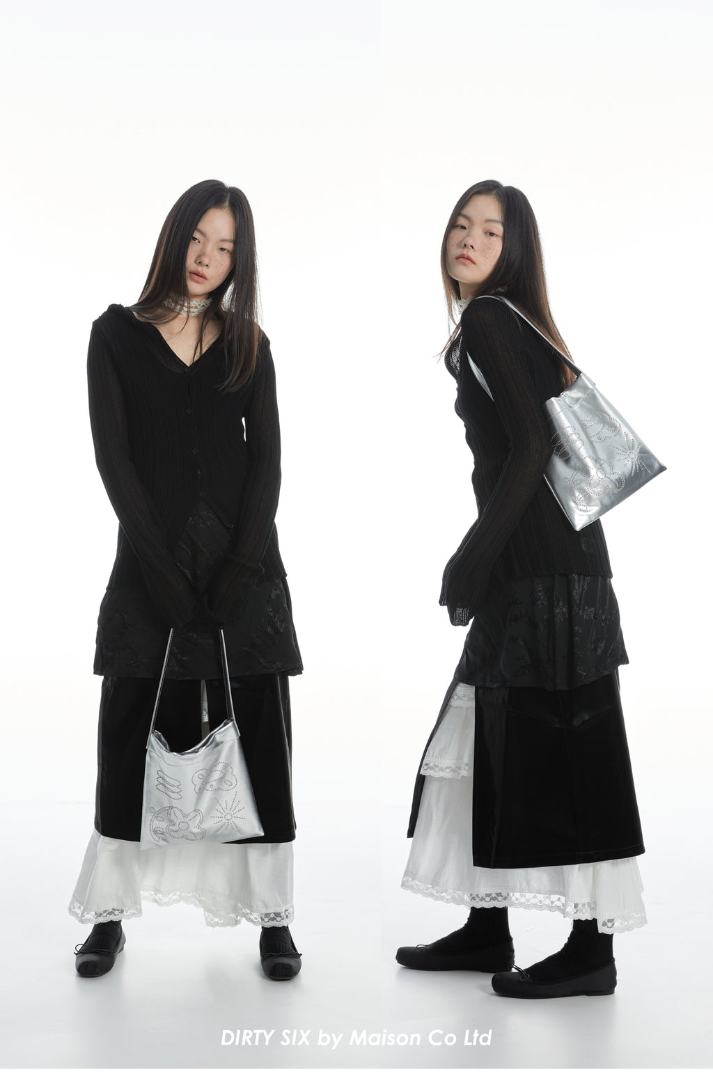 DirtySix Cow Split Leather bang bang franc small flower bag "FAFA" millet nail design