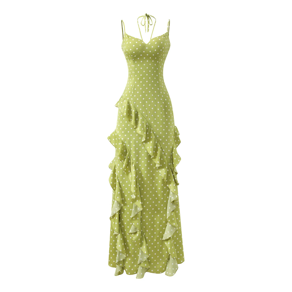 Barb Chill Polka Dot Suspender Dress