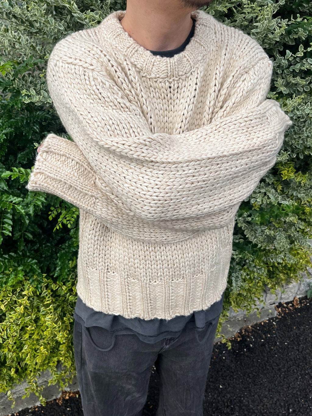 Anniehall Vintage Short Wide Crop Sweater