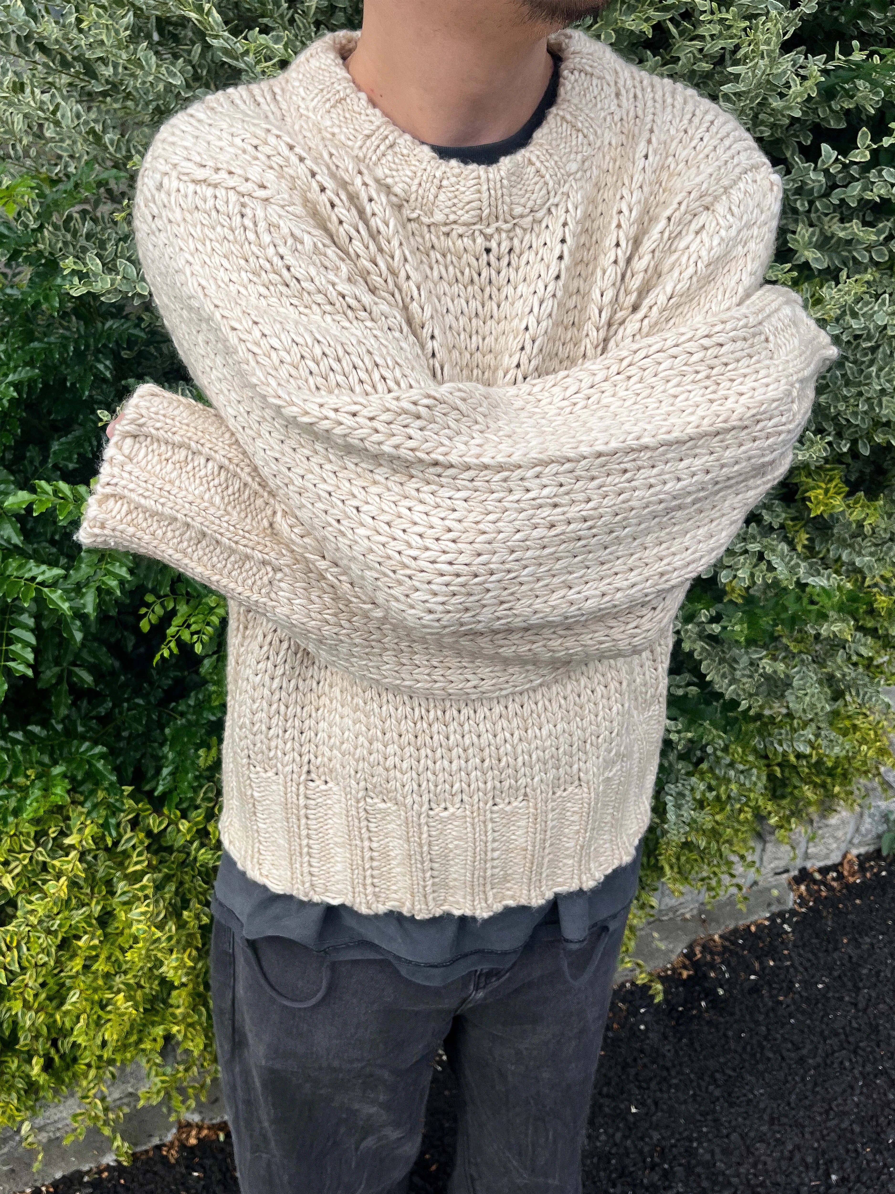 Anniehall Vintage Short Wide Crop Sweater