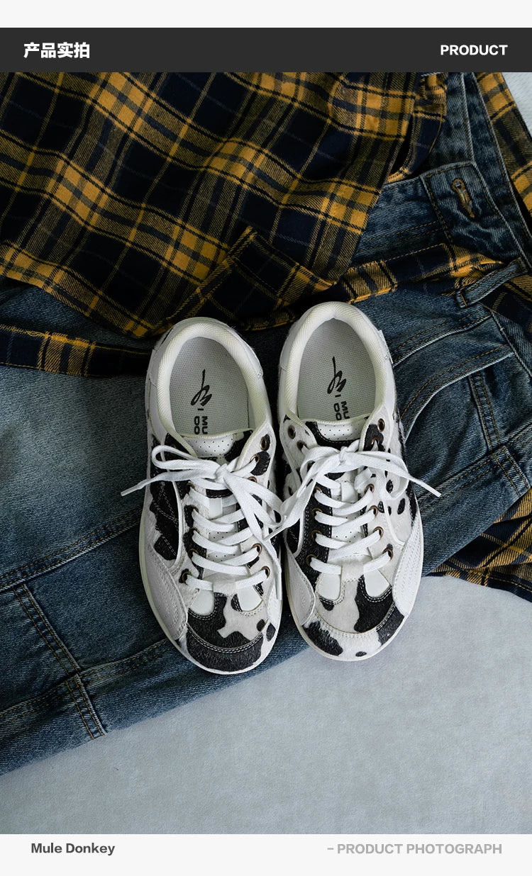 Donkey Cow Pattern Casual Board Shoes