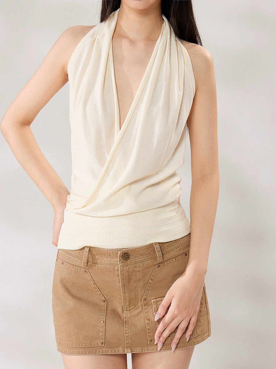 WITHMIN Neck-hanging Sleeveless Thin Vest