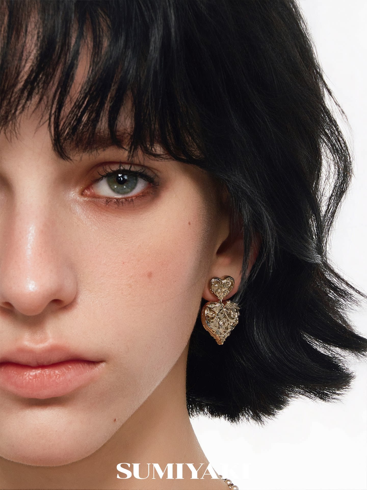 SUMIYAKI Double-sided Relief Retro Love Earrings