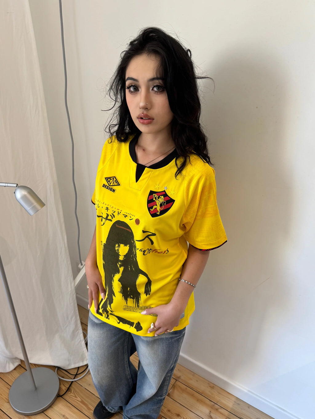 REMAKE Portrait T-Shirt Flower Hip Hop Print Sports Short Sleeve