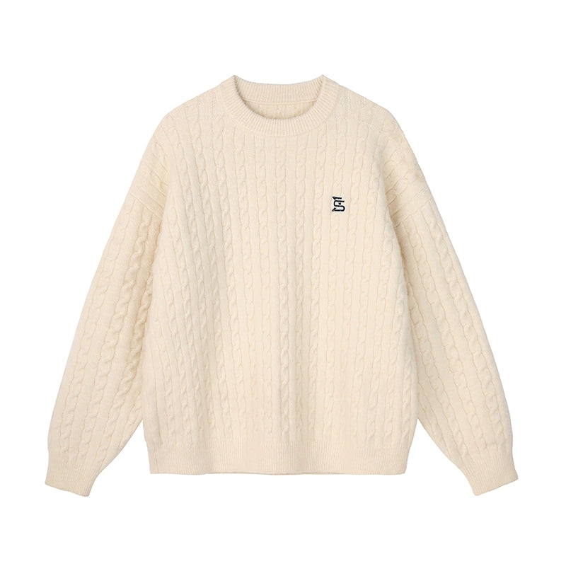 MATCHA STORY Vintage Twist Loose Knitted Sweater