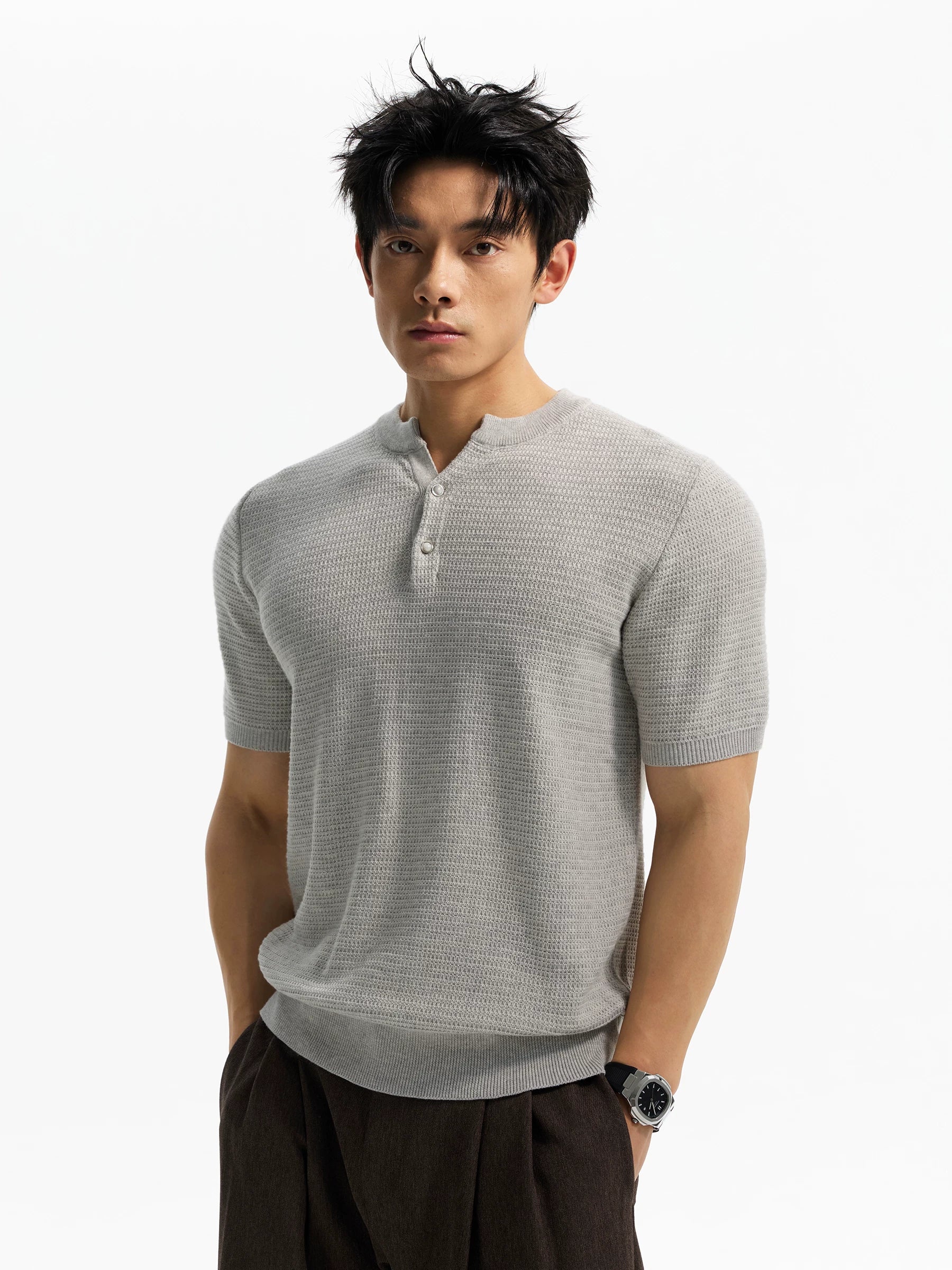 DAY NY Vintage Casual V-neck Front Shoulder Tee