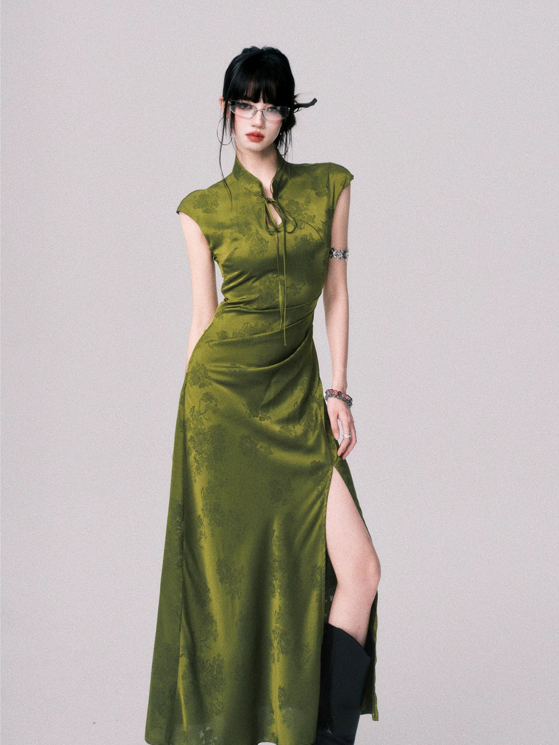 LULUSWINGS Retro Split Fork National Style Long Dress