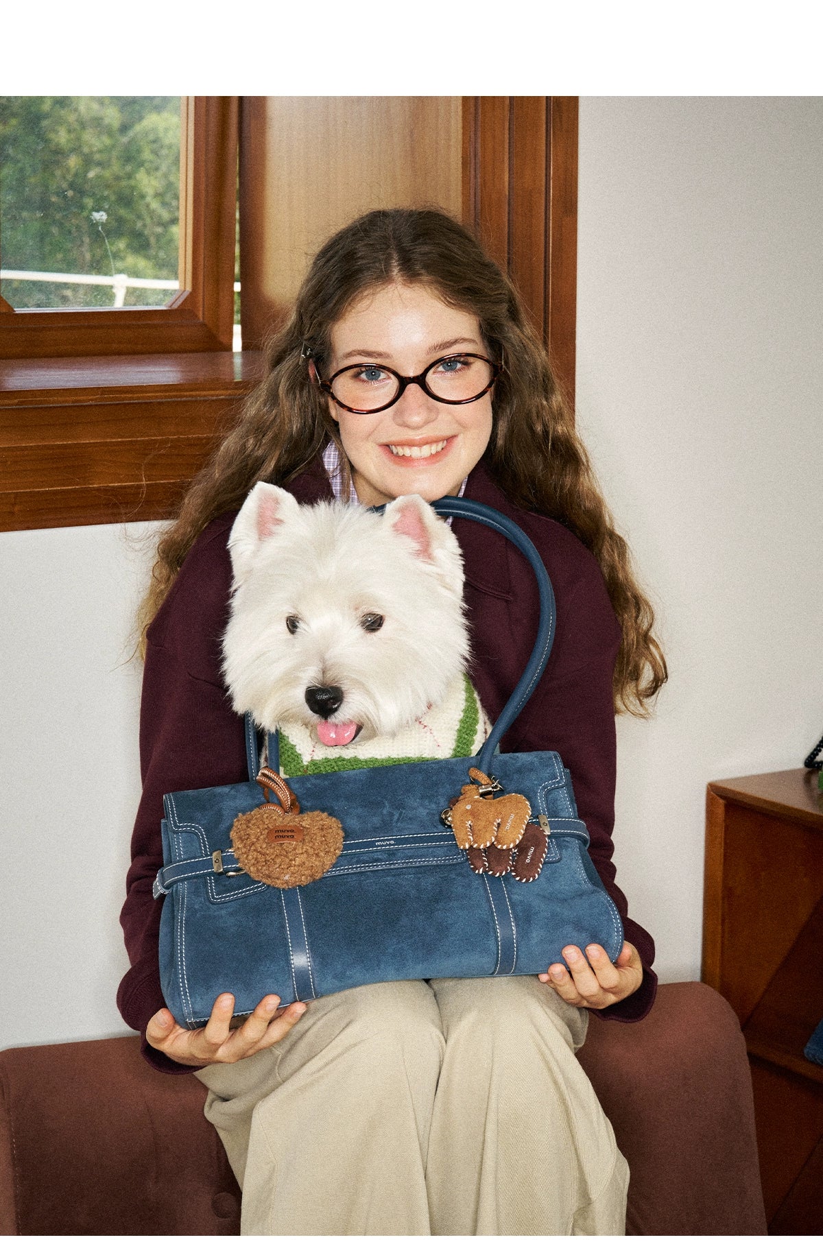 MUVA British Style Loop with Cowhide Large-capacity Shoulder Bag