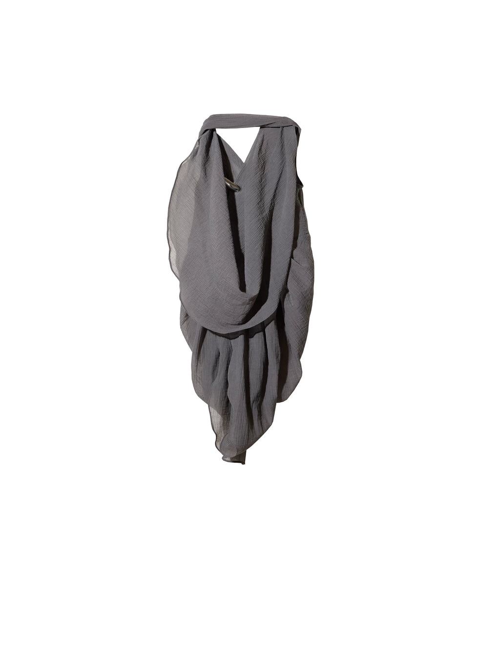 JNYLON Vintage Pleated Ultra Low Swinging Neck Lace-Up Vest