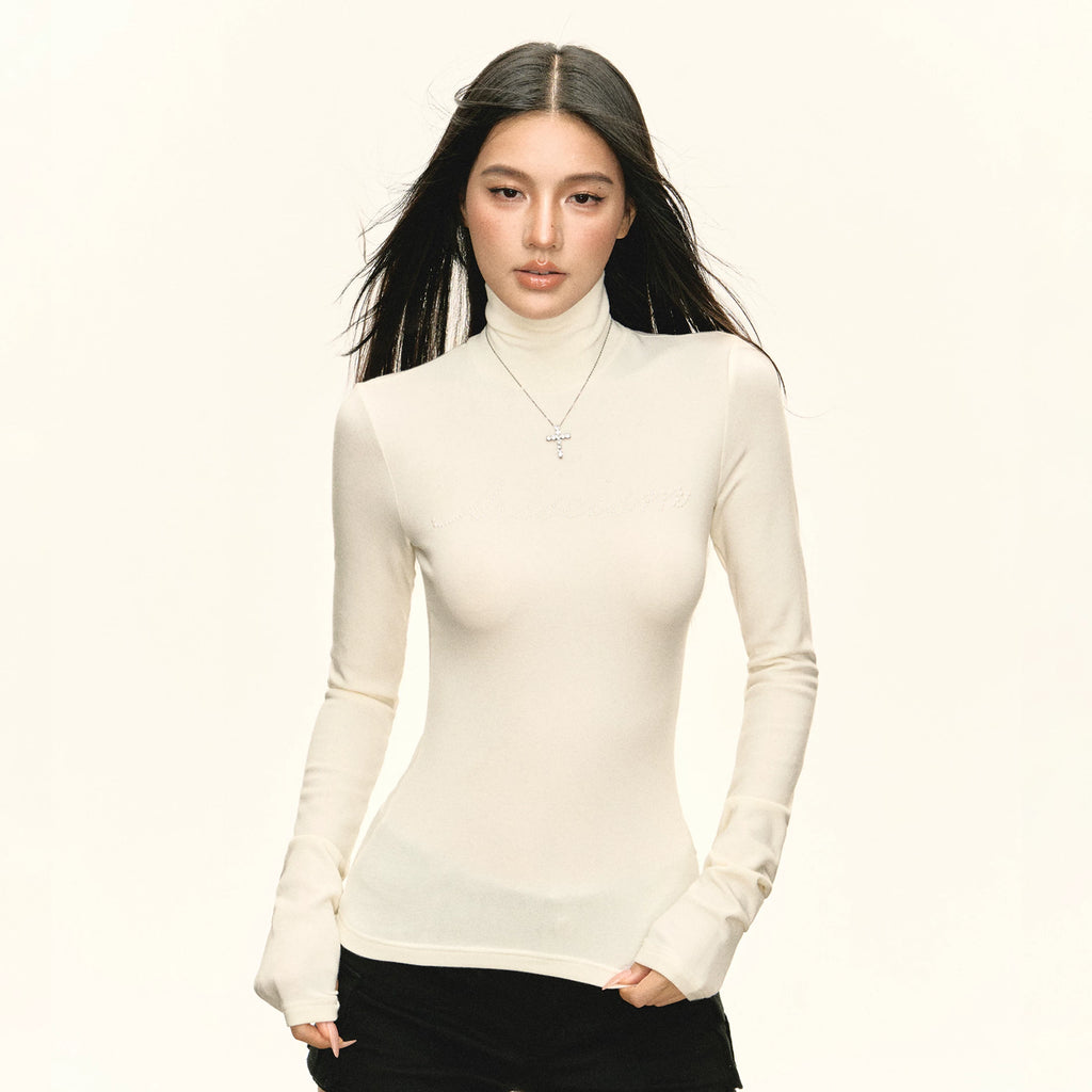 Ariseism Vintage Slim Fit Half Turtleneck Hot Diamond Long Sleeves