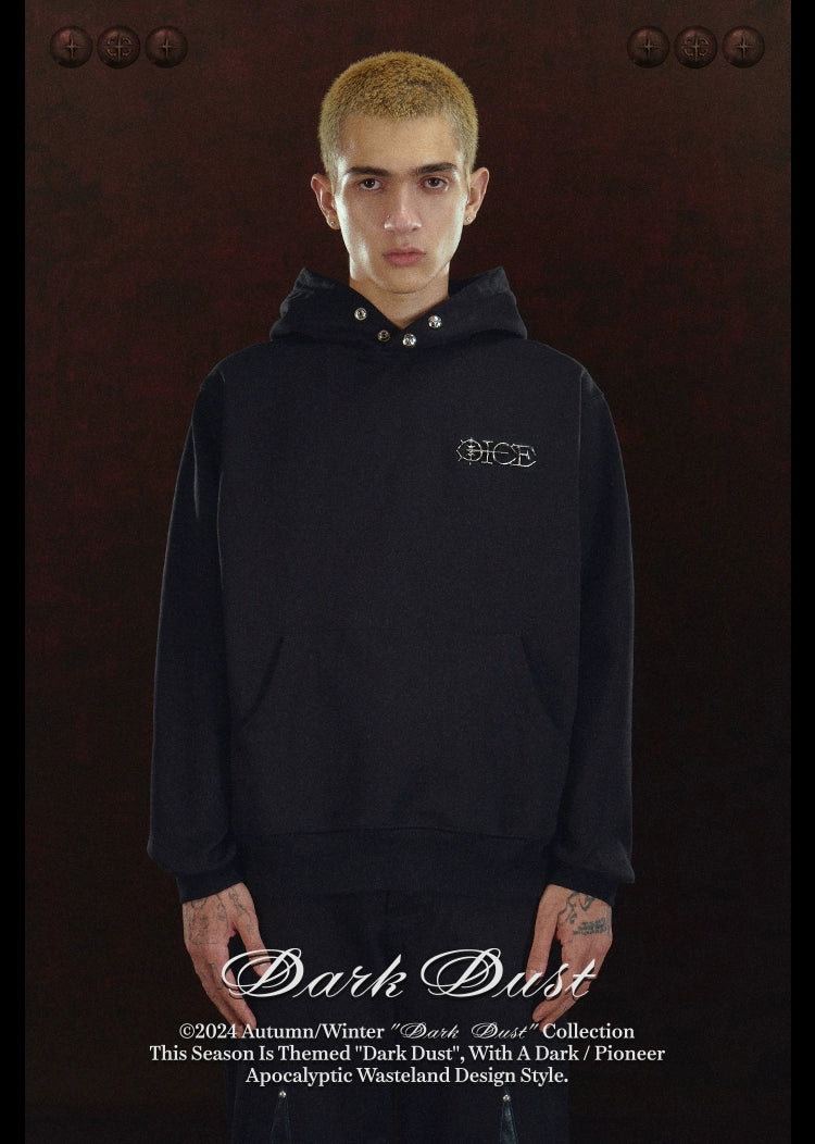 DICETINY Metal LOGO Retro Hooded Sweater