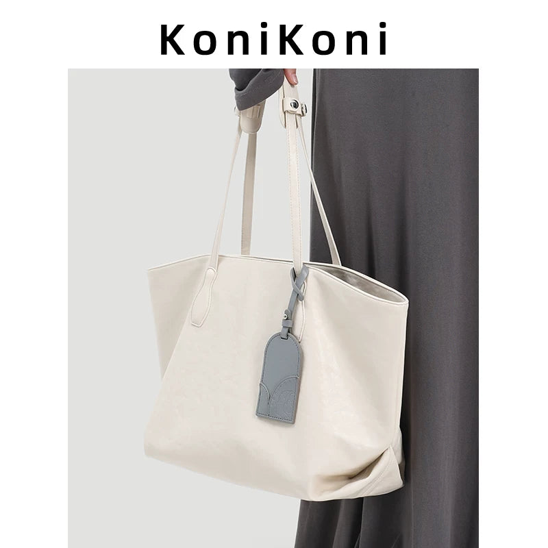 KoniKoni Niche Large Capacity Premium Textured Shoulder Bag