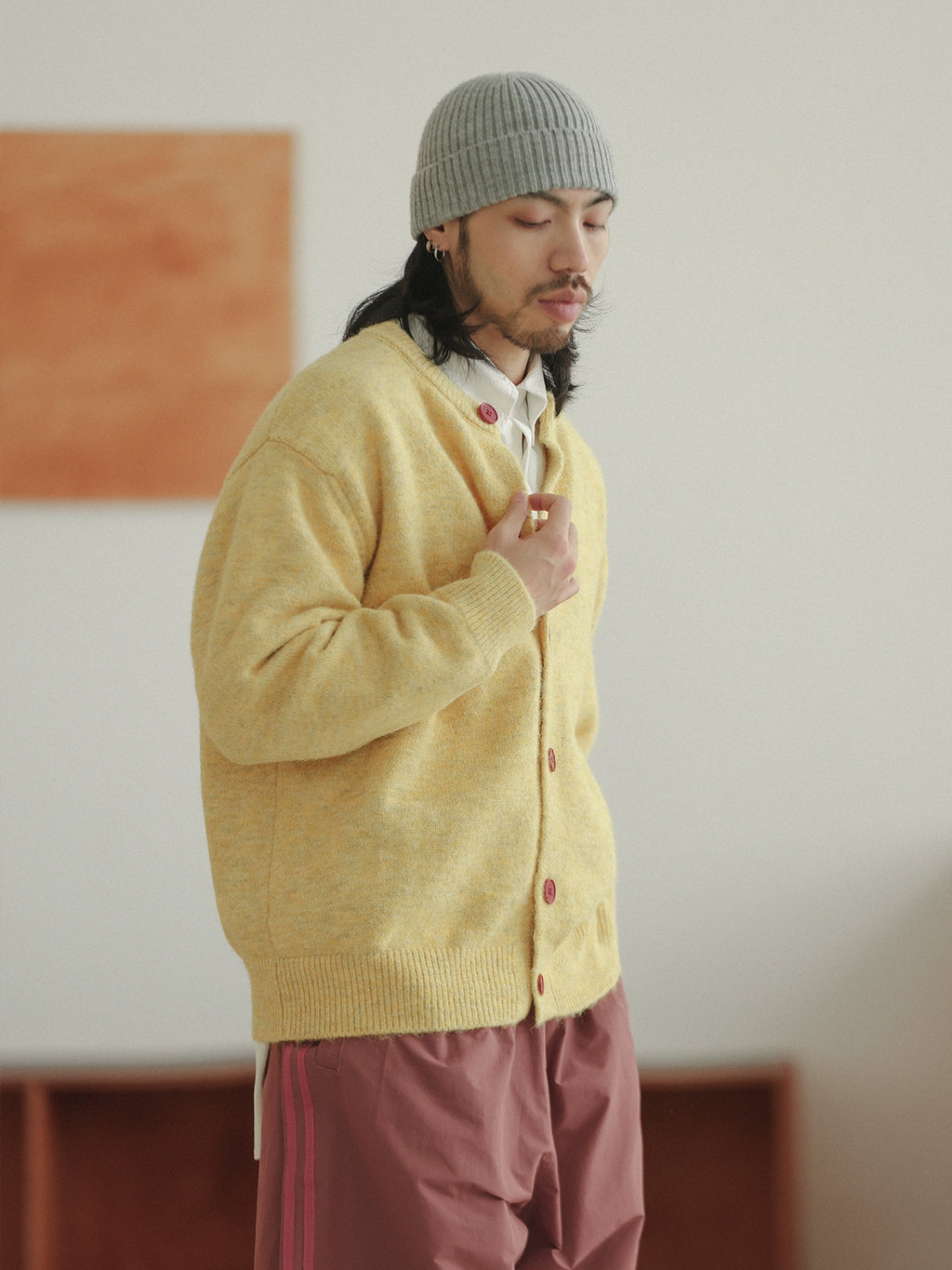 NOEARS Vintage Loose Crew Neck Knitted Cardigan