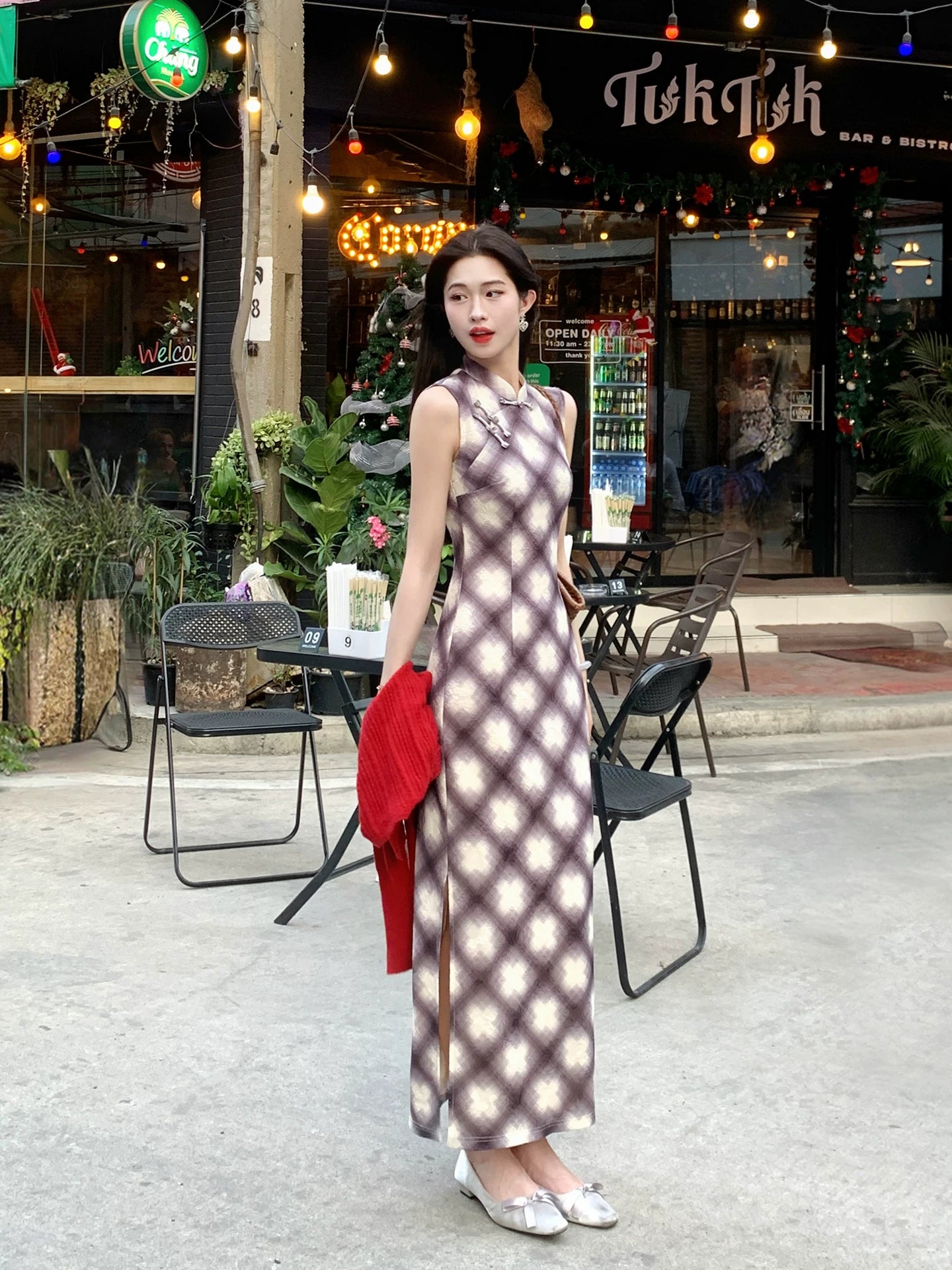 ZIHE Knitted Stretch Cheongsam Dress