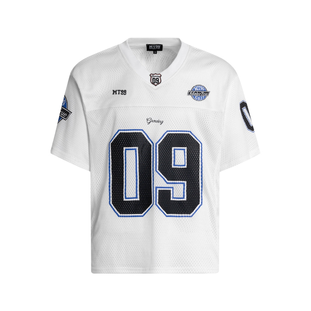 MT99 Collar 09 Letter Printed Breathable Tee