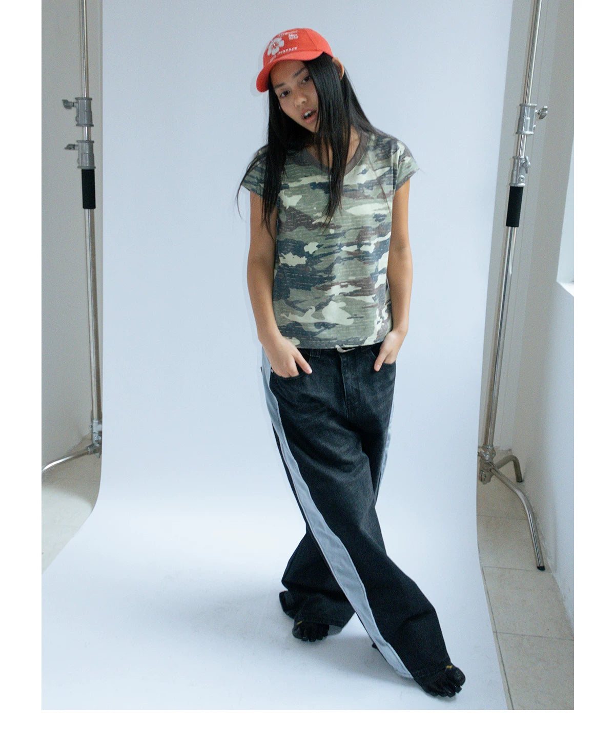 FUNKYFUN Contrast Webbing Jeans