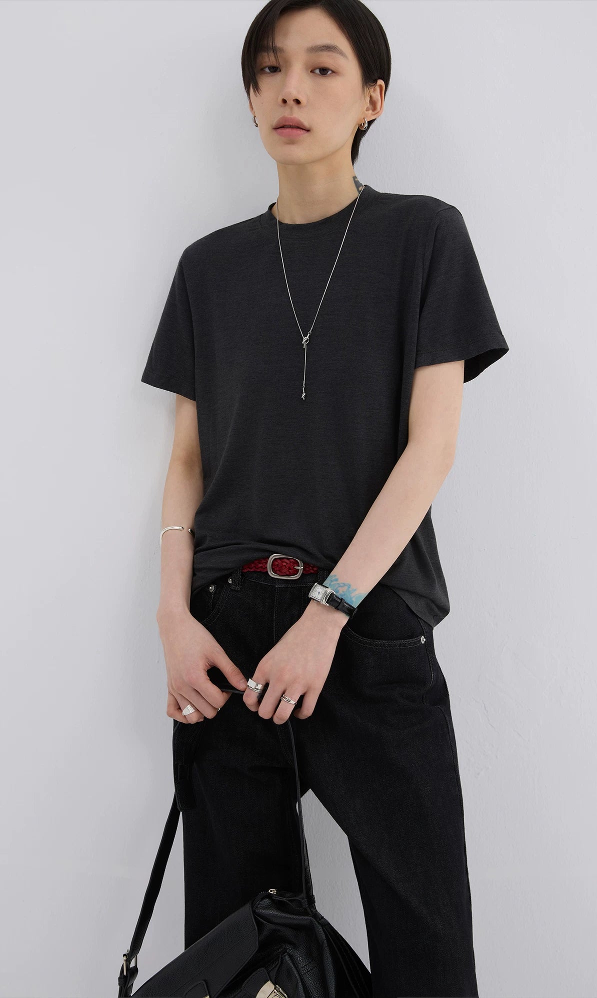 Sameuoo Trendy Front Shoulder Casual Tee