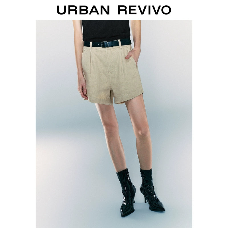 URBAN REVIVO Casual Texture Versatile Denim Shorts