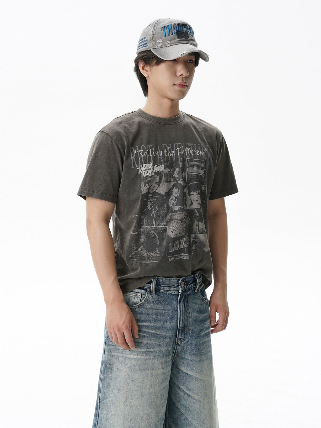 TH90 Retro Done Old Rock Wreck Fit Tee