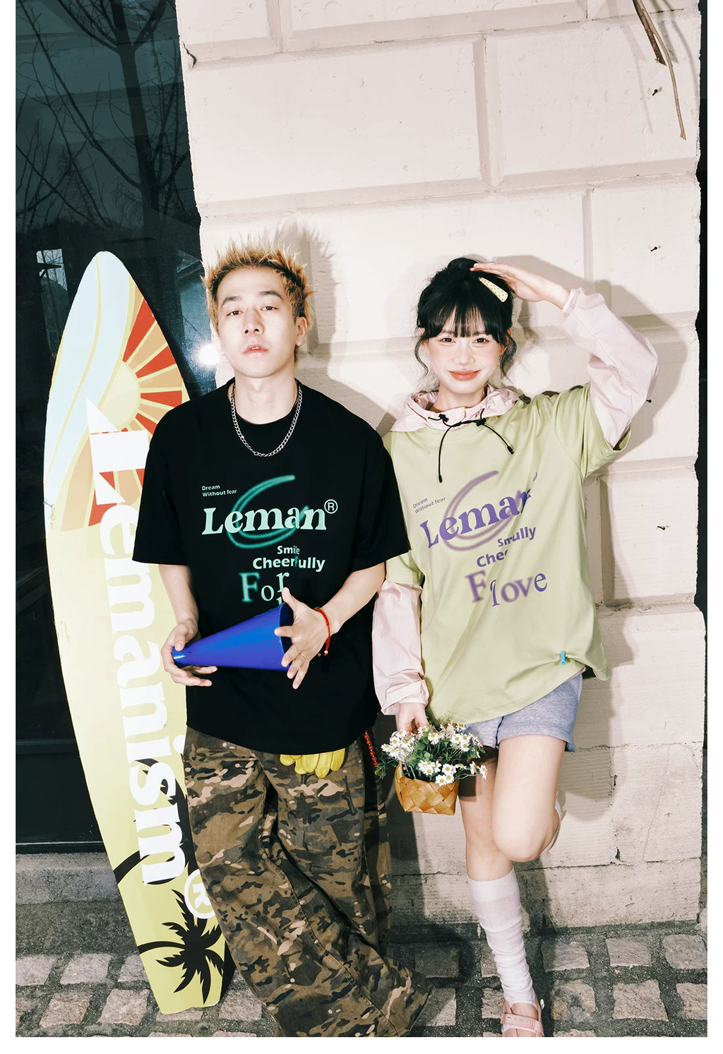 Lemanism Letter Print Loose Casual Tee